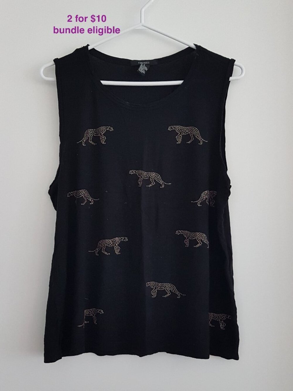 Forever 21 Cheetah Studded Flowy Tank Top Size M